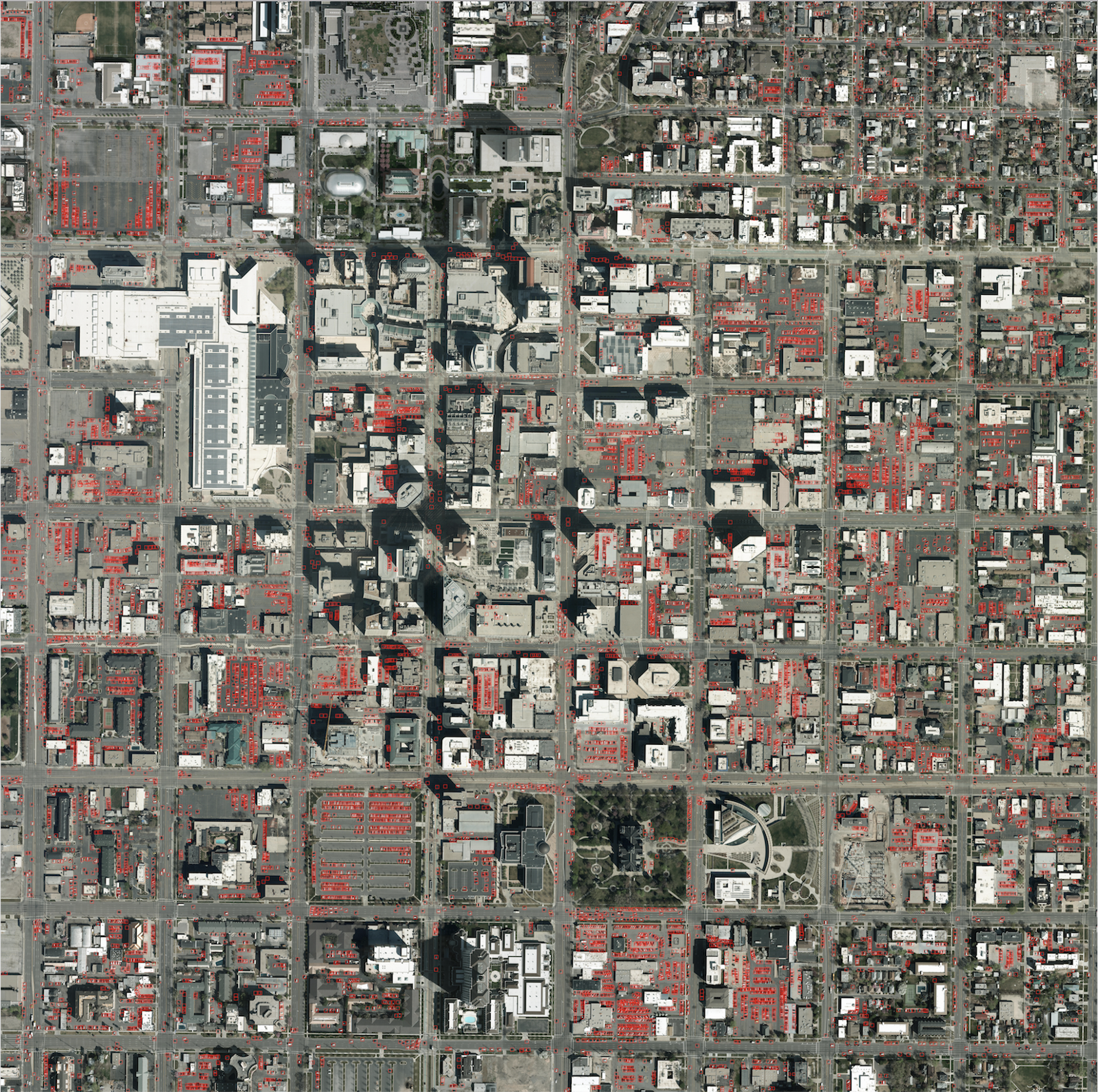 *Figure 11: 13,000 detected cars in a 4 square kilometer area of Salt Lake City*
